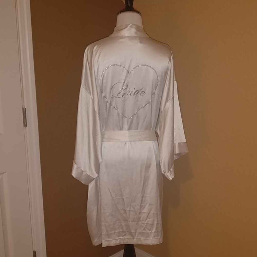 VS rhinestone bride heart kimono robe wedding